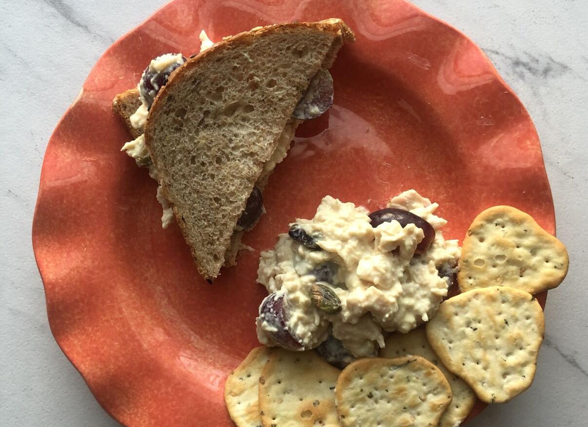 Simple Chicken Salad with Grapes and Pistachios